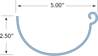 Gutter Profile Half-Round 5" inch
