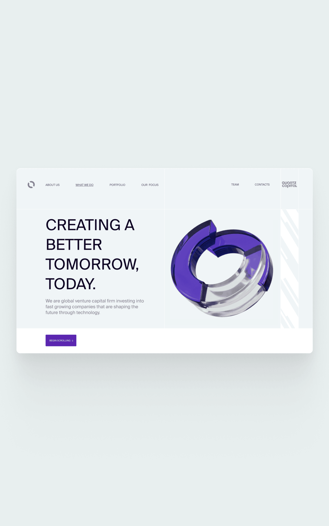 Quartz capital project preview mobile