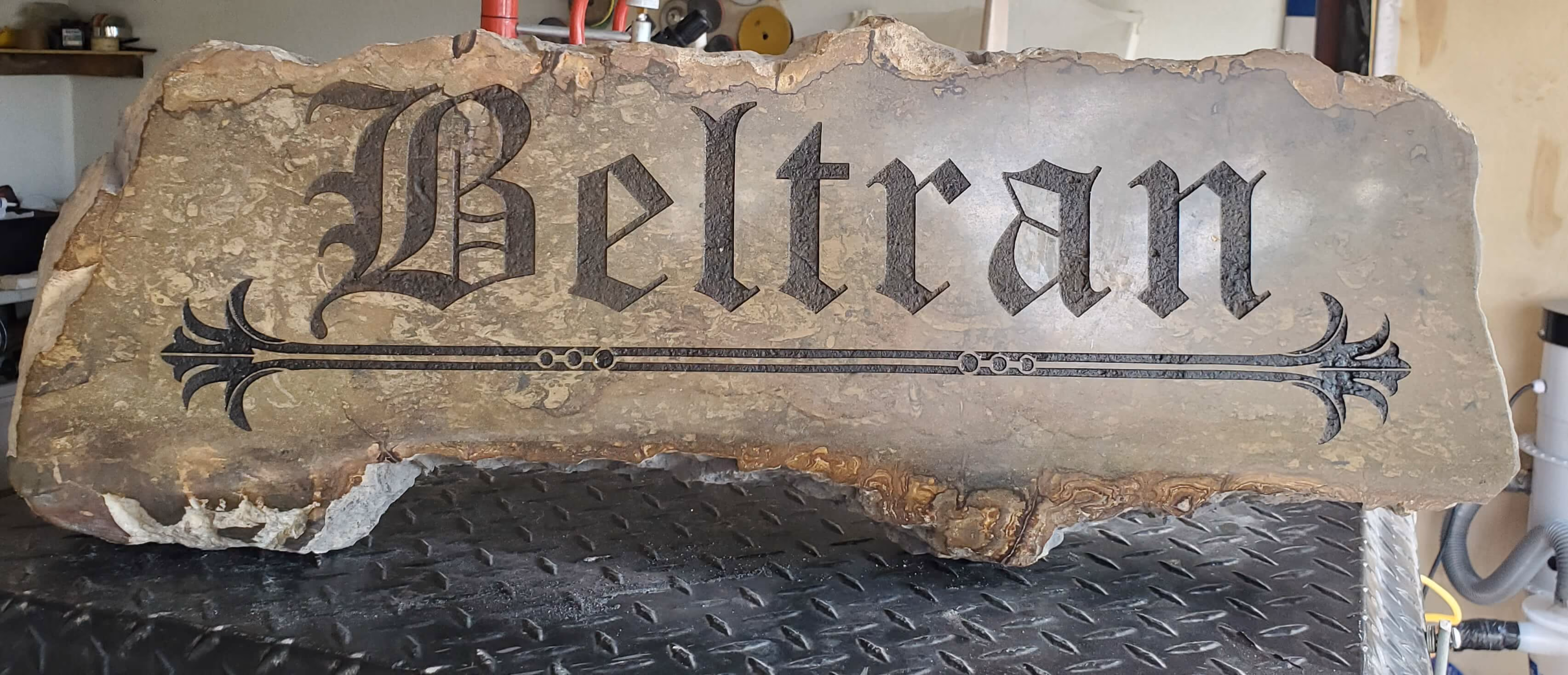 Engraved Stone with Beltran