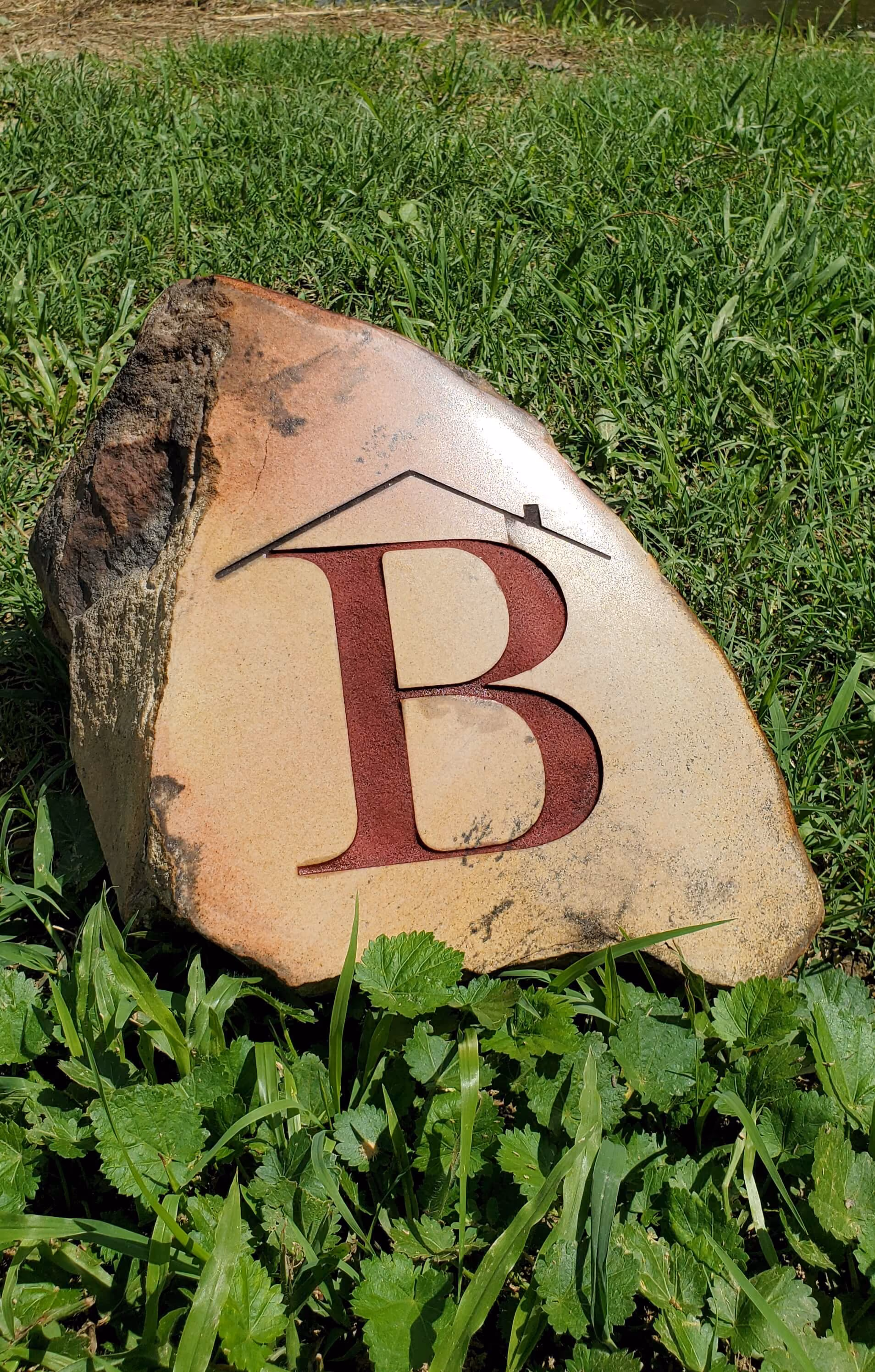 Engraved Stone with the letter B