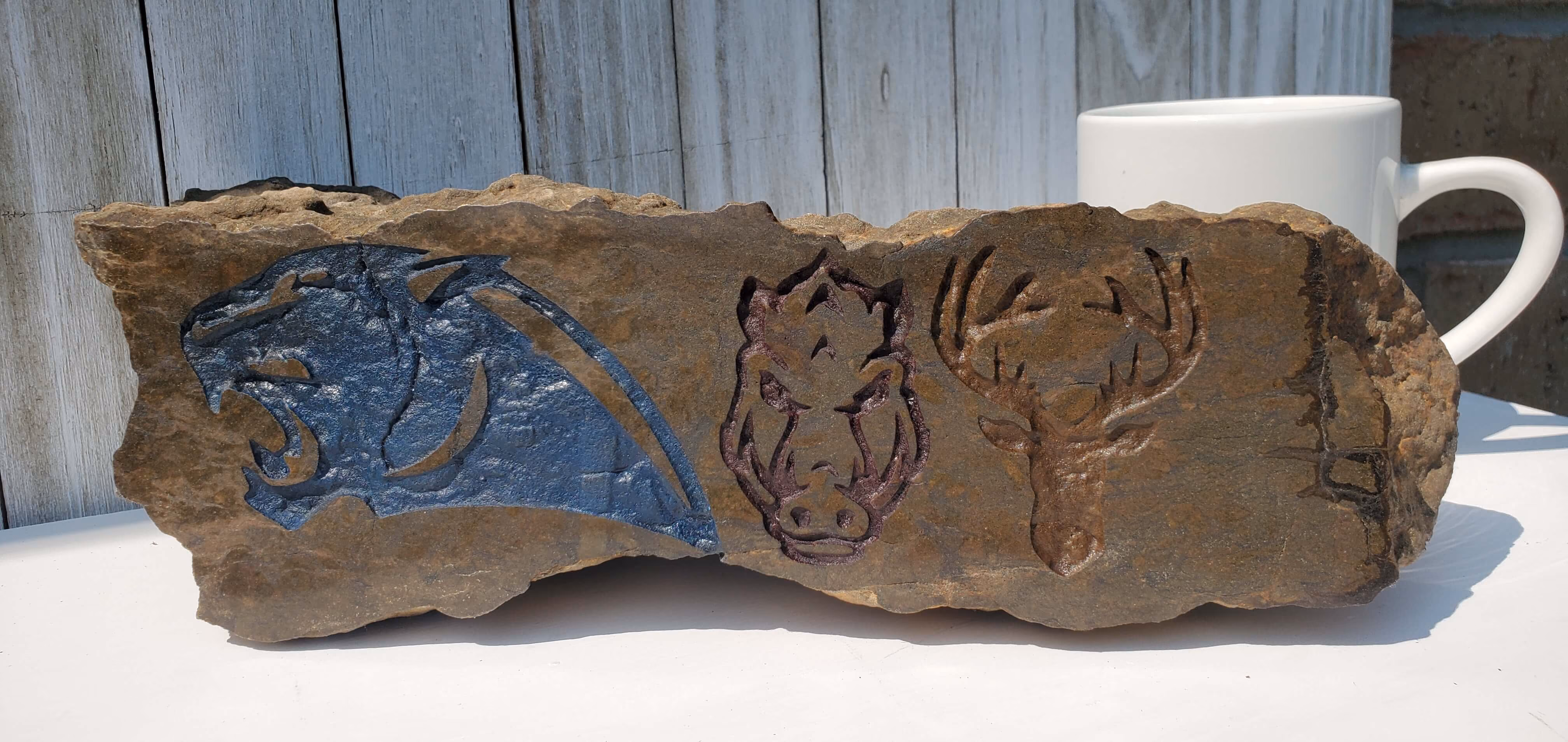 Engraved Stone with different signs