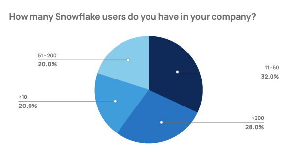 Snowflake users' breakdown