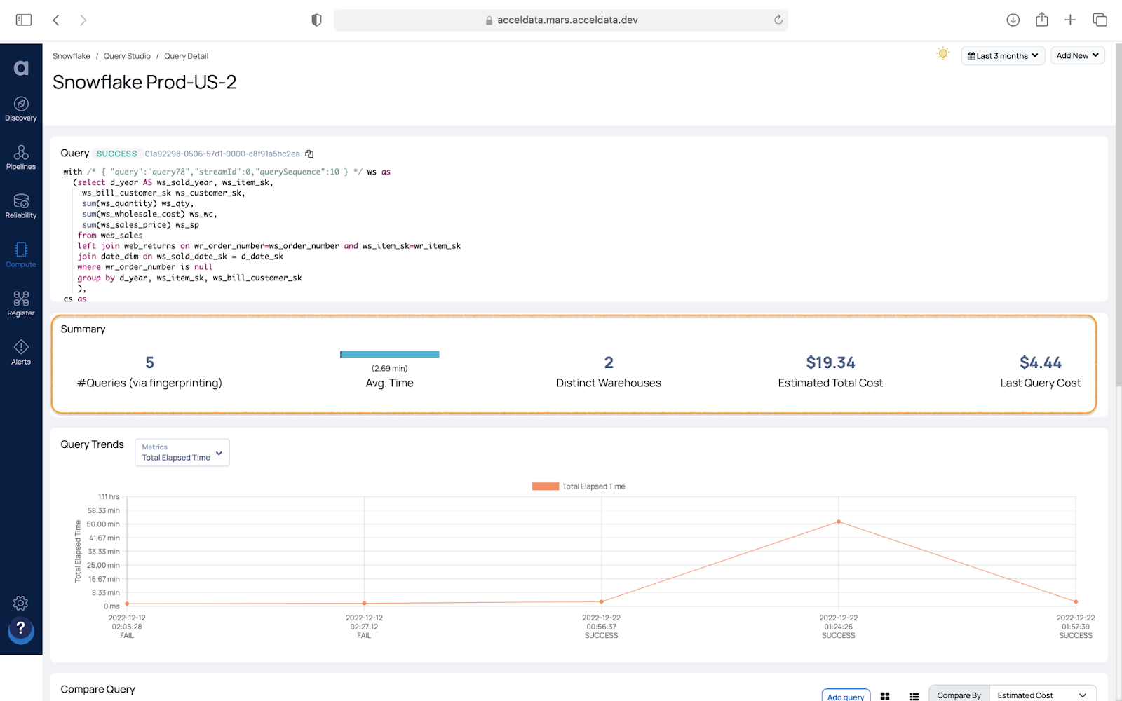 Snowflake query optimization