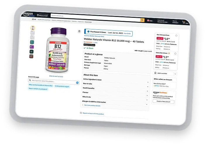 Amazon product page redesign preview with simplified layout and larger product imagery