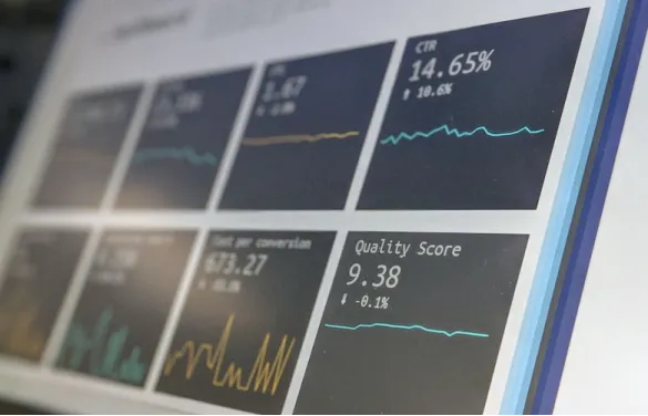 A computer screen with a bunch of data on it.