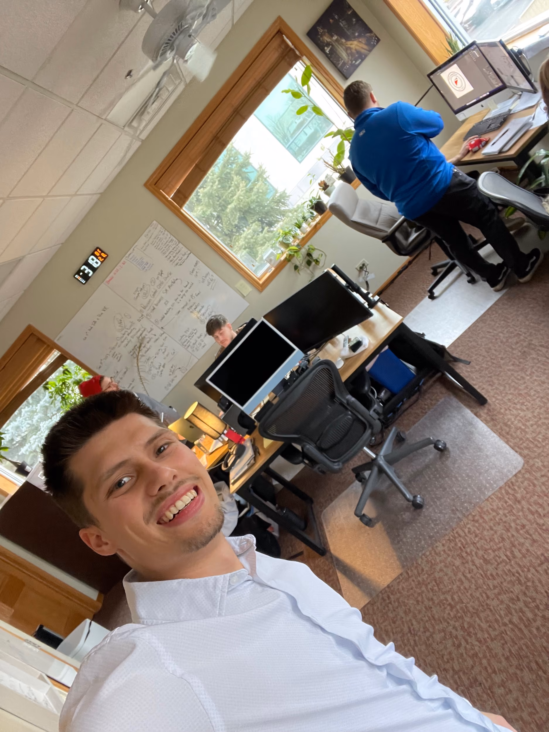 Gabriel Burch and Chase Pickett, founders of Precision Social, strategizing during their founding days.