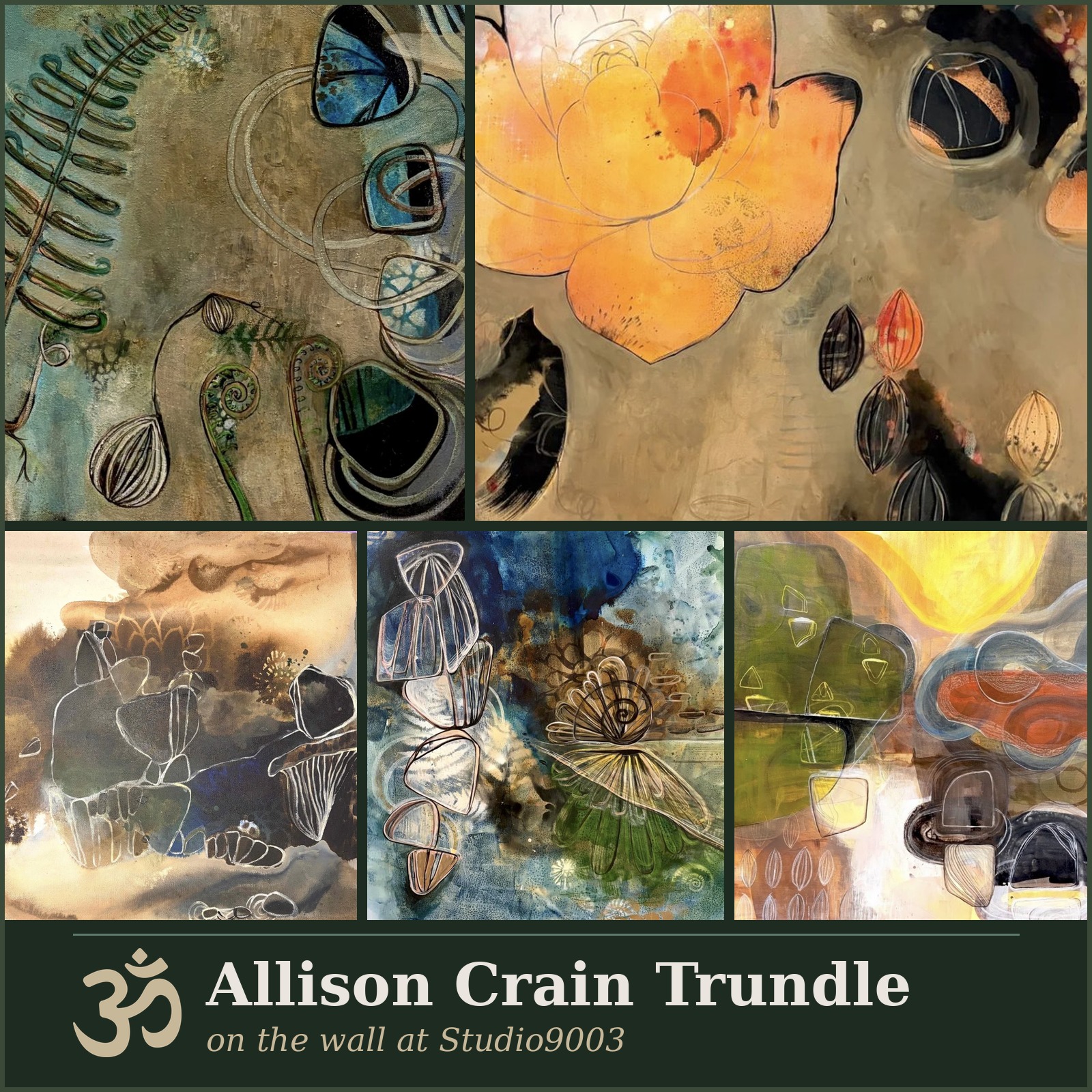 Paintings by Allison Crain Trundle on display at Studio 9003