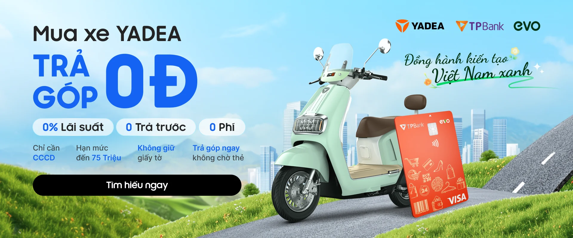 Mở thẻ TPBank EVO mua xe Yadea trả góp