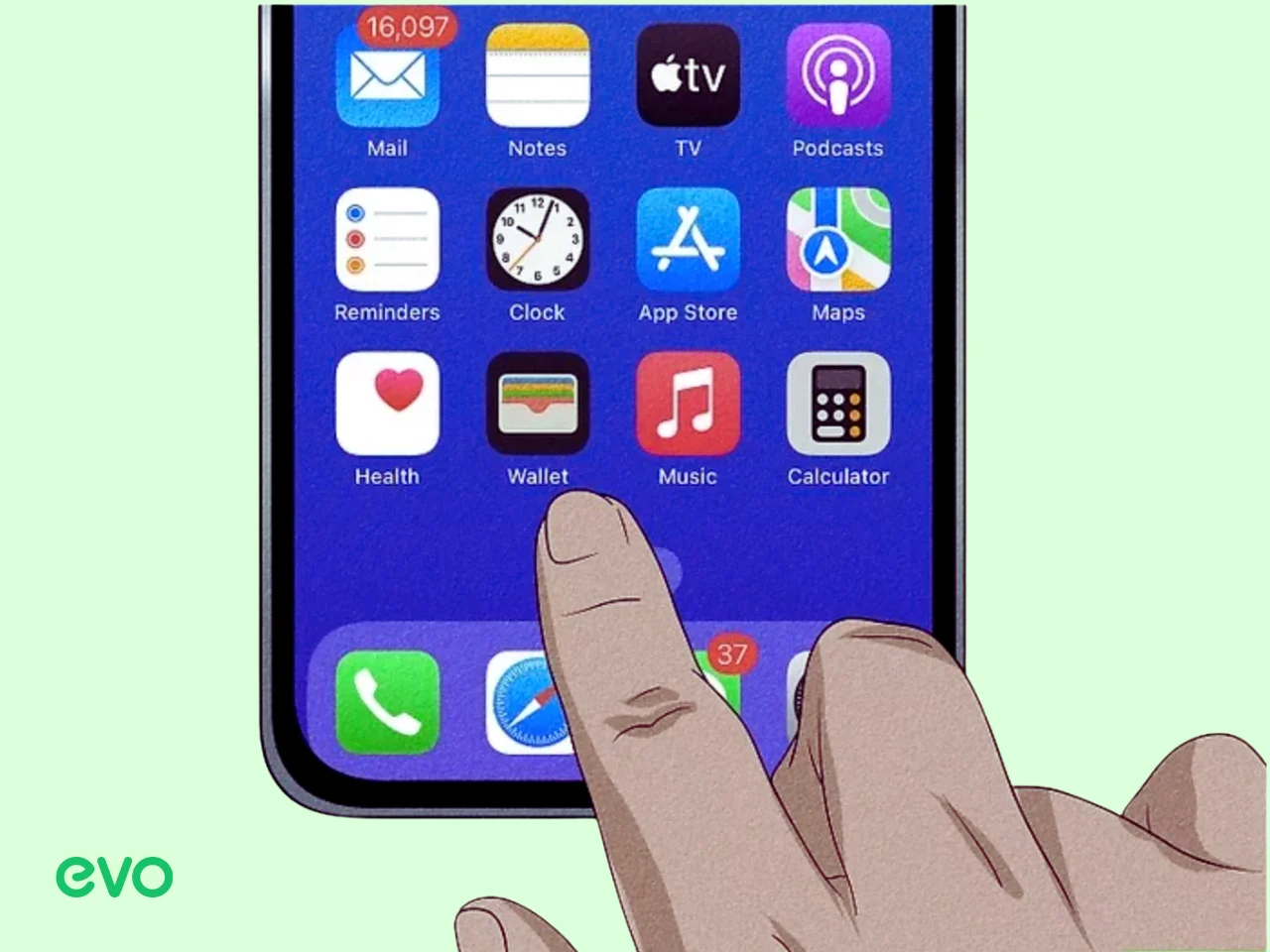 Mở ứng dụng Apple Wallet trên iPhone