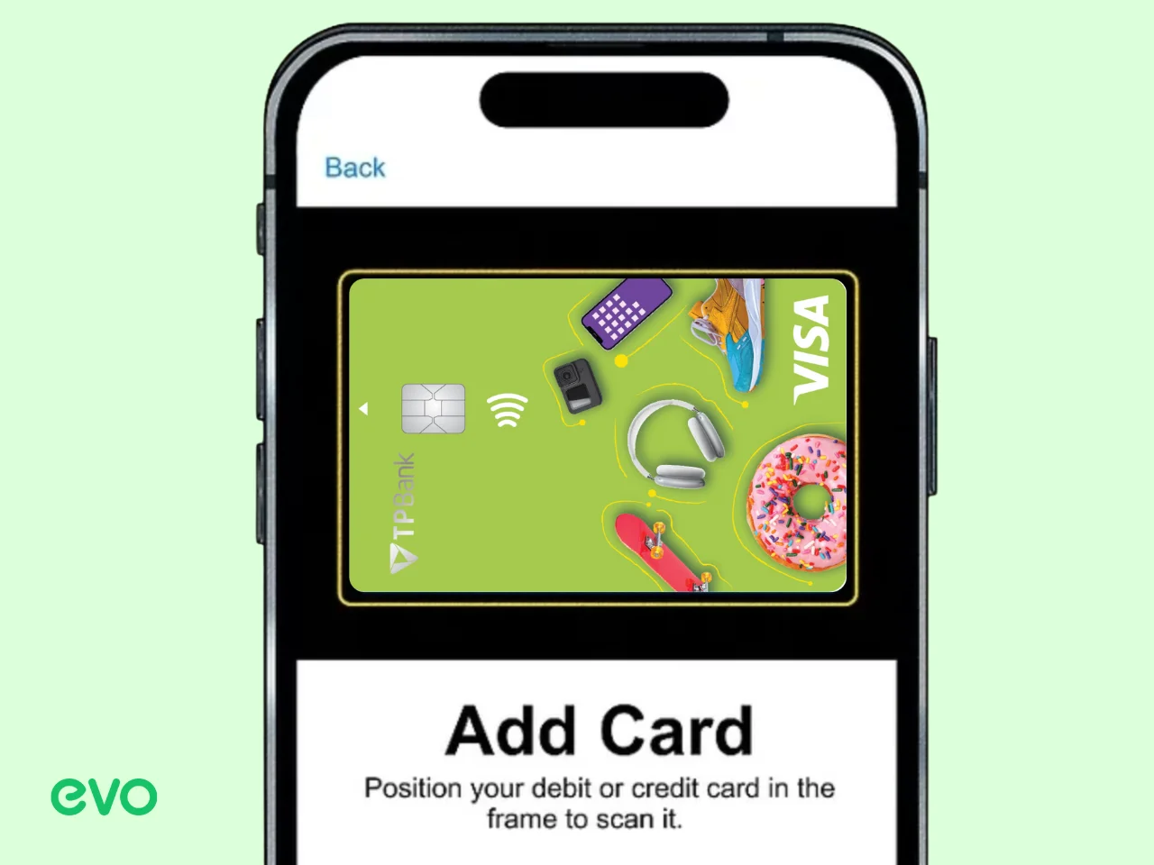quét thông tin thẻ tín dụng vào Apple Wallet