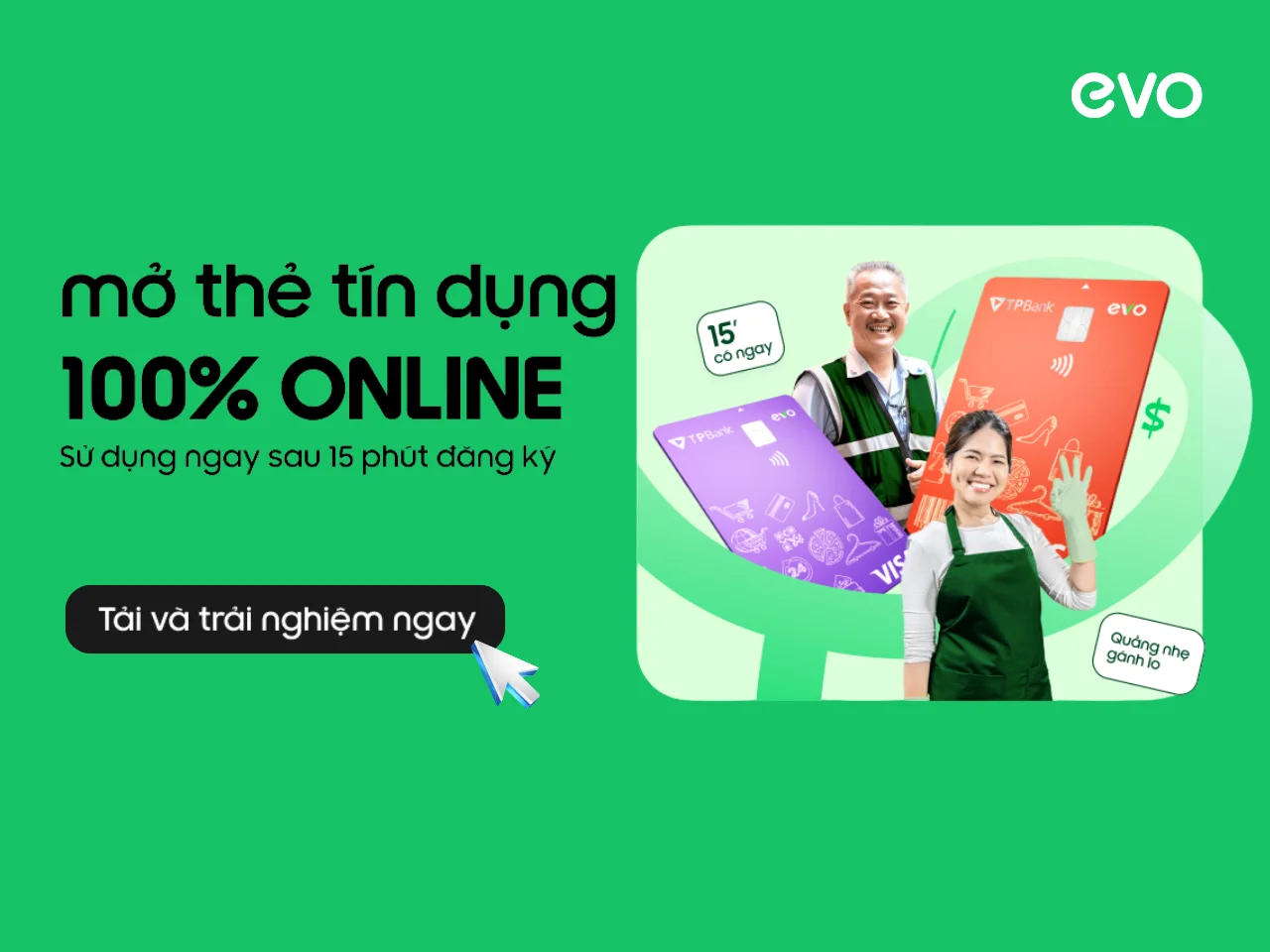 Mở thẻ TPBank EVO không cần chứng minh thu nhập