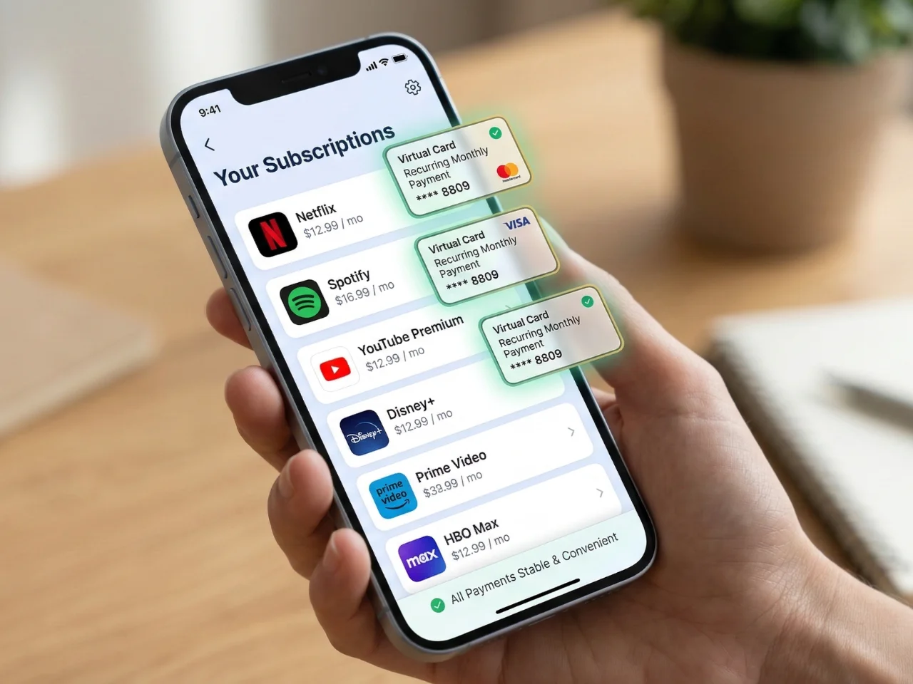 Đăng ký dịch vụ giải trí online bằng thẻ ảo
