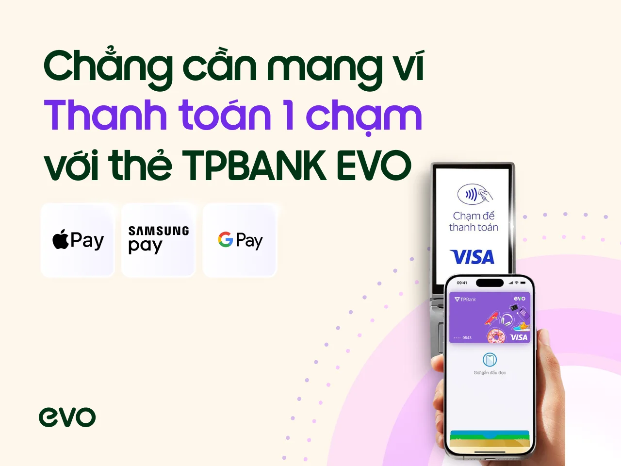 thanh toán chạm thẻ TPBank EVO