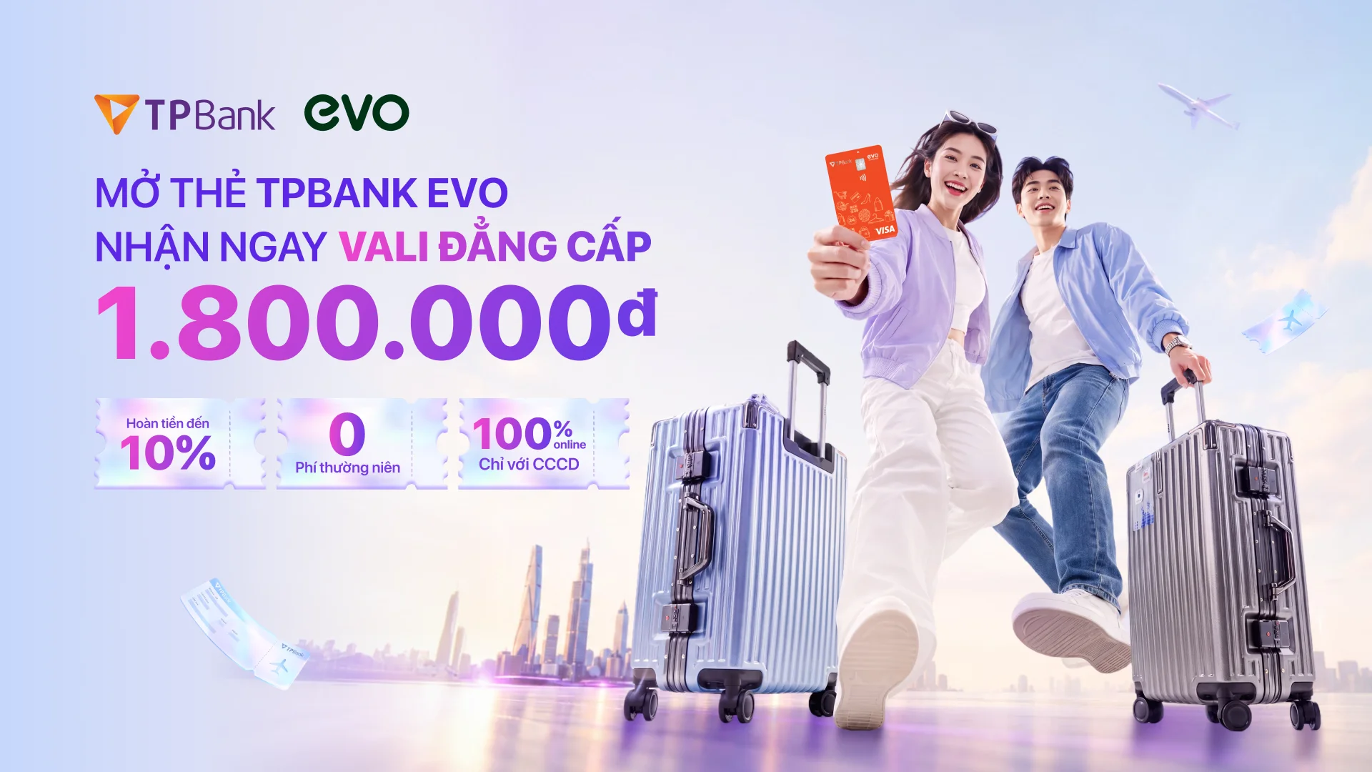 thẻ tpbank evo tặng vali
