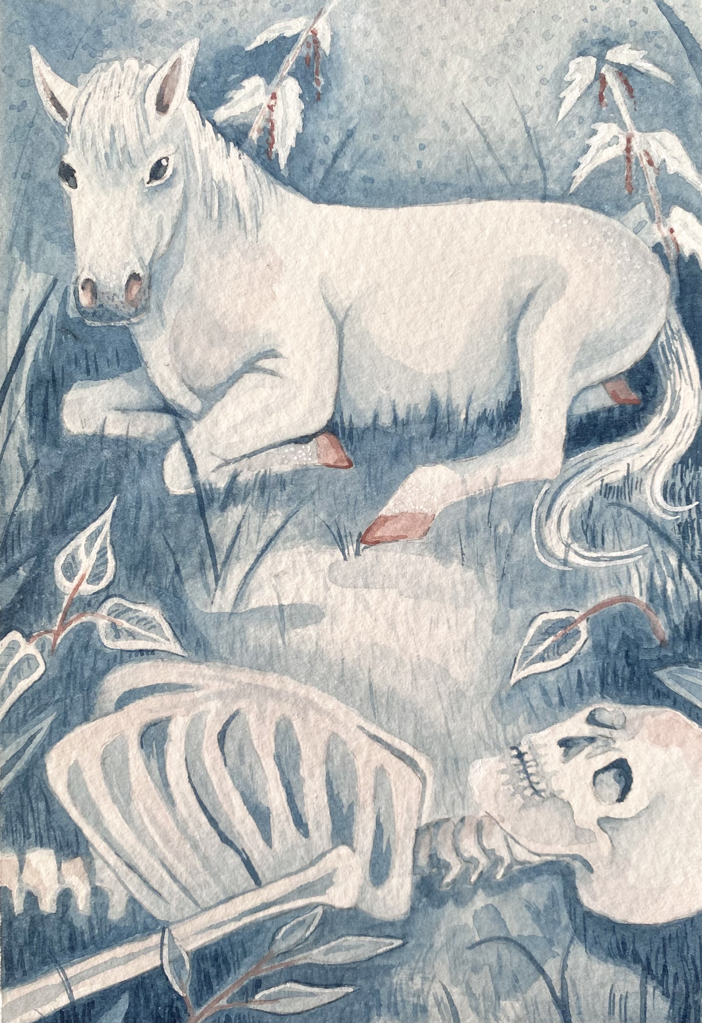 Montage of a watercolor painting by Gab La Petite