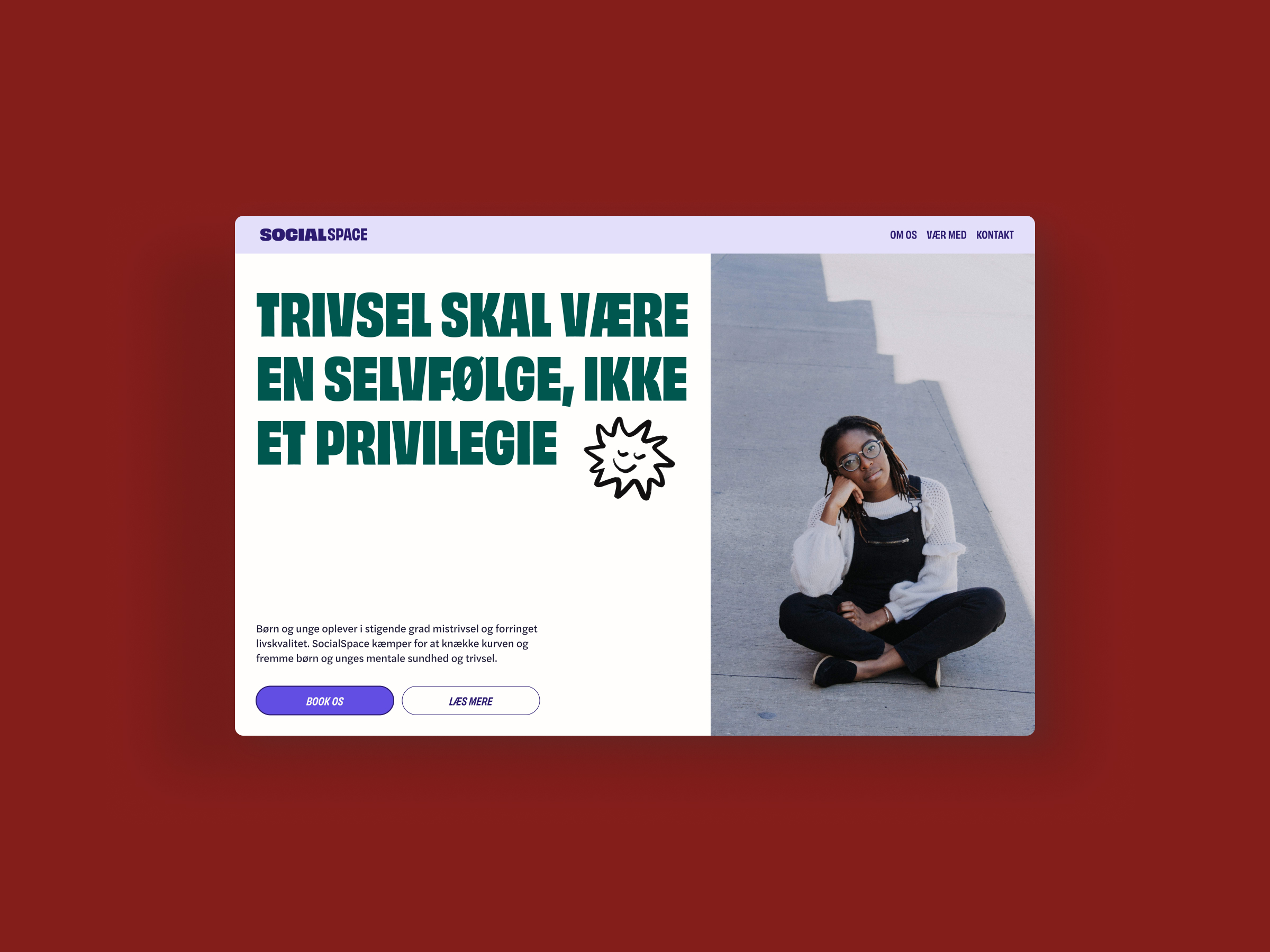  SocialSpace a non-profit organization with the ambition to strengthen the mental health of children and young adults by simplifying finding the right counseling services.