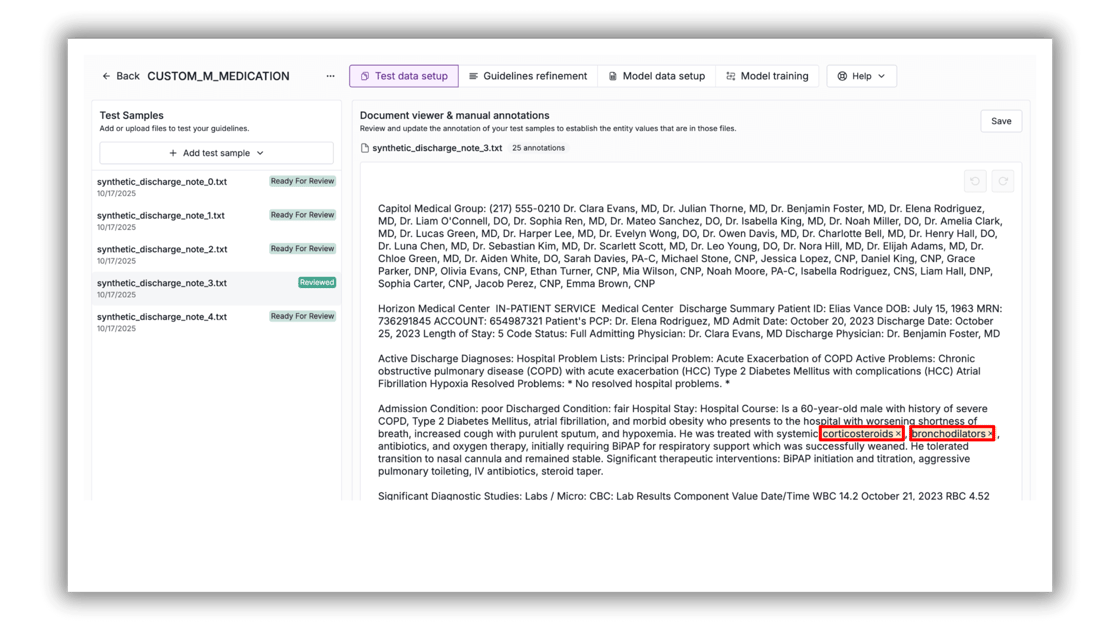 Textual model-based custom entities tiny