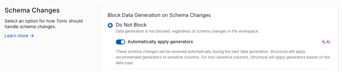 Structural - schema changes auto apply
