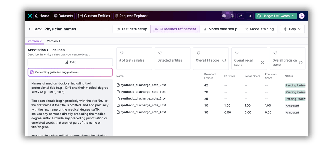 Textual custom entities model based - Edited