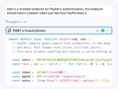 Supplementary auth endpoint to mimic PayPal end-to-end