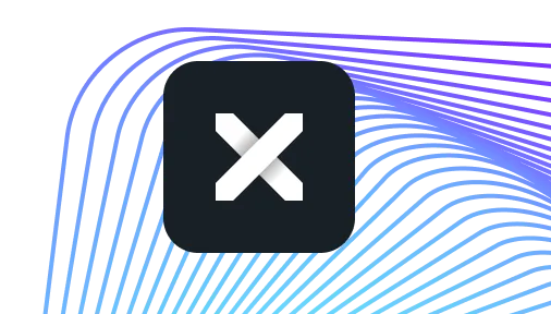 Tonic Textual icon inside a rounded black square on a background with curved blue and purple lines.