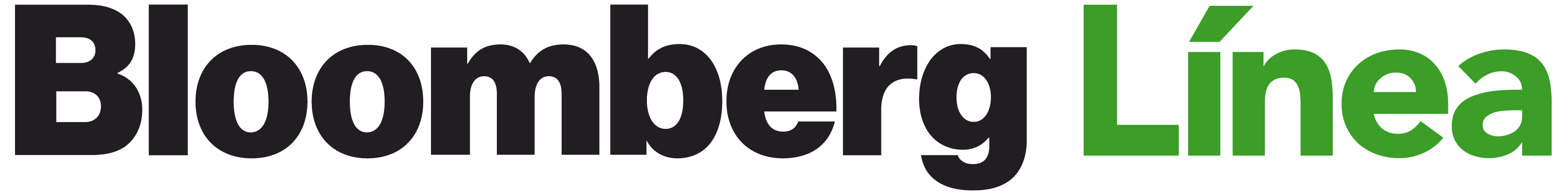 Bloomberg Línea logo with black and green text.