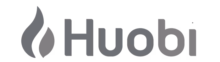 Huobi cryptocurrency exchange logo with flame icon.