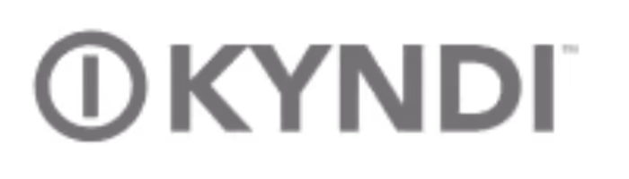 KYNDI company logo featuring stylized circular emblem and bold uppercase letters.