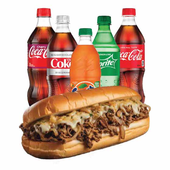 Steak Sandwich and Coke Products