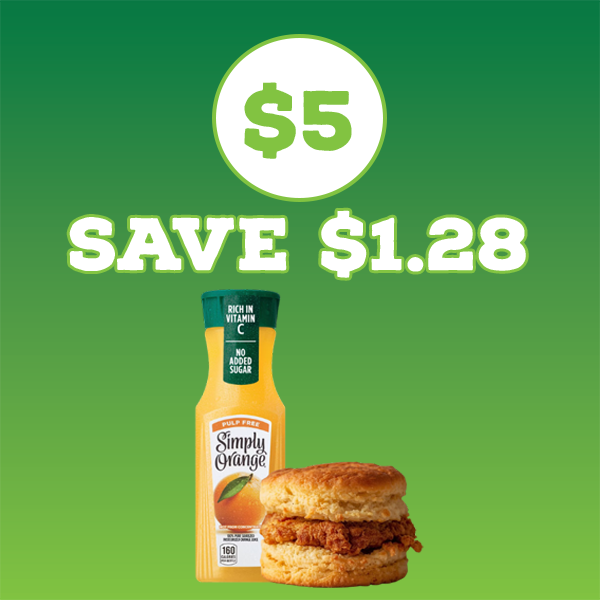 Chicken Biscuit and 11.5oz Simply Juice