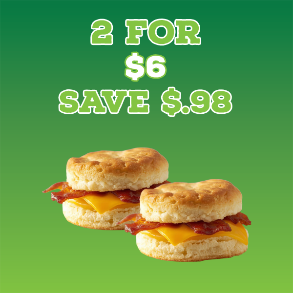 2 Bacon Egg and Cheese Biscuits