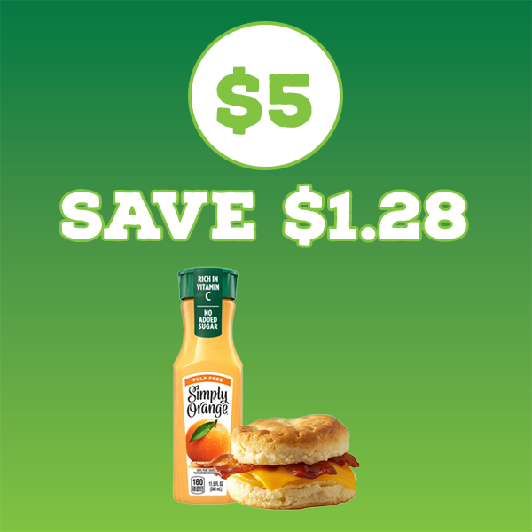 Chicken Biscuit and 11.5oz Simply Juice