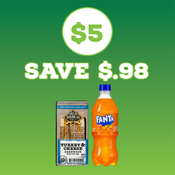 Great American Deli Wedge Sandwich and Fanta