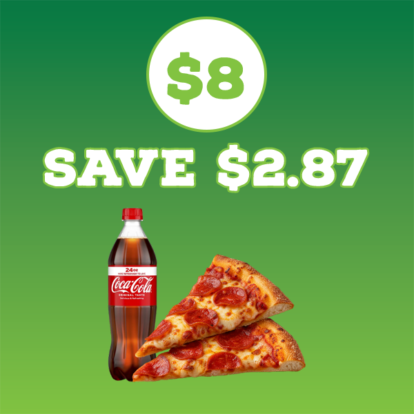 Pizza Slices and Coca-Cola