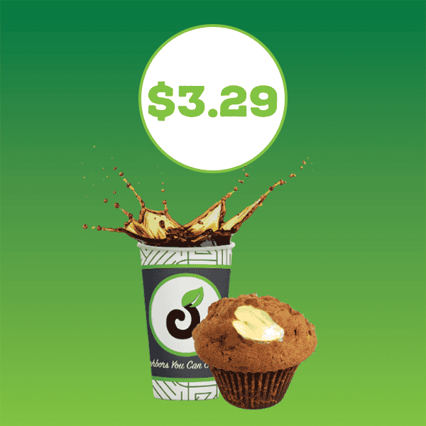 Pumpkin Muffin and 20 oz Coffee