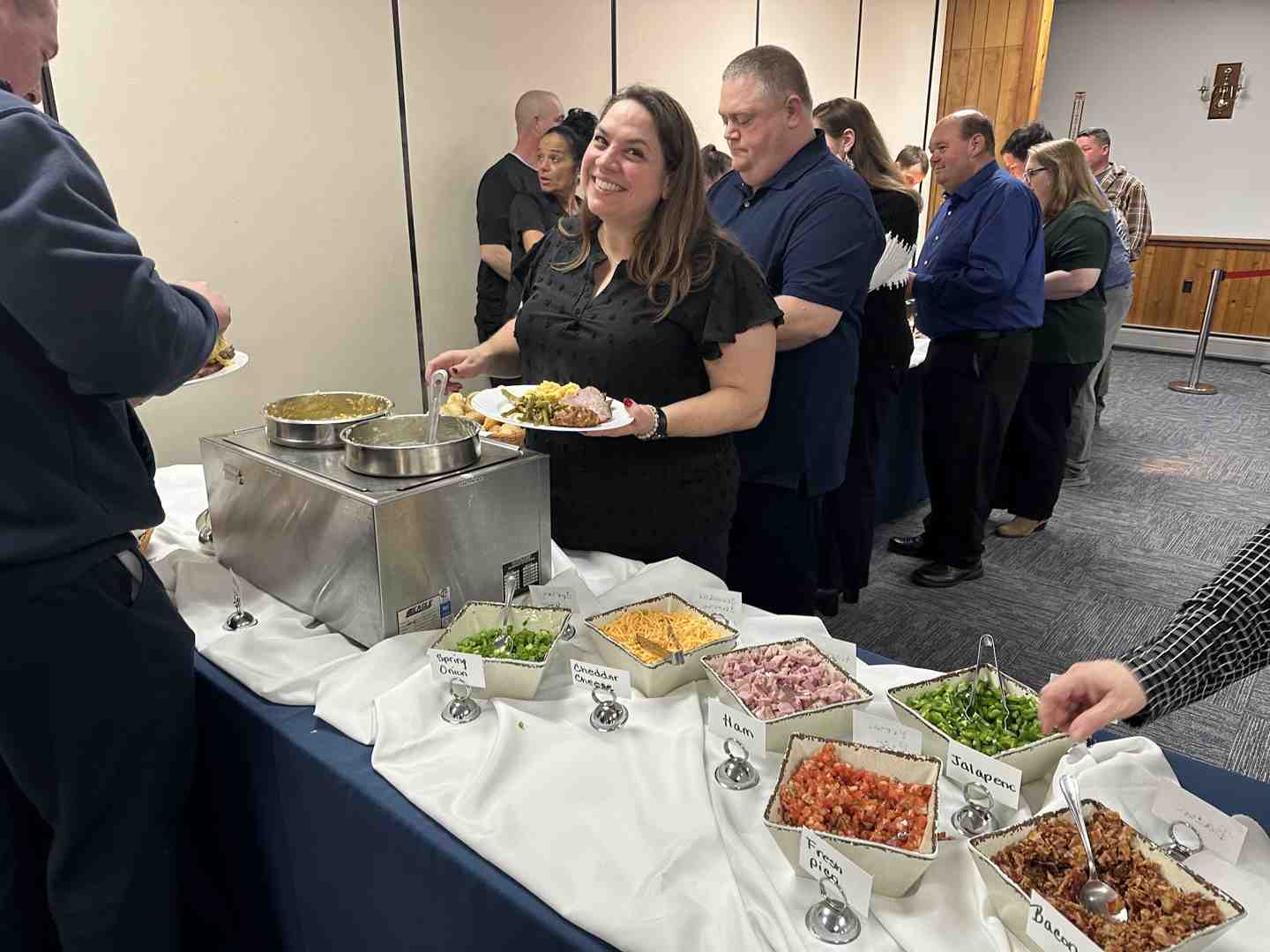 diverse and colorful buffet line suitable for a corporate lunch - office meeting catering