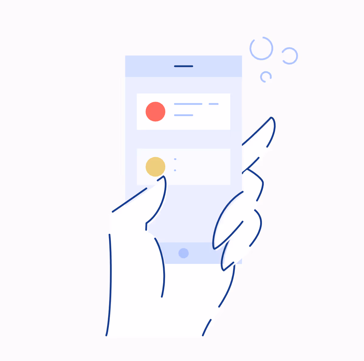 Illustration of someone scrolling on a mobile phone
