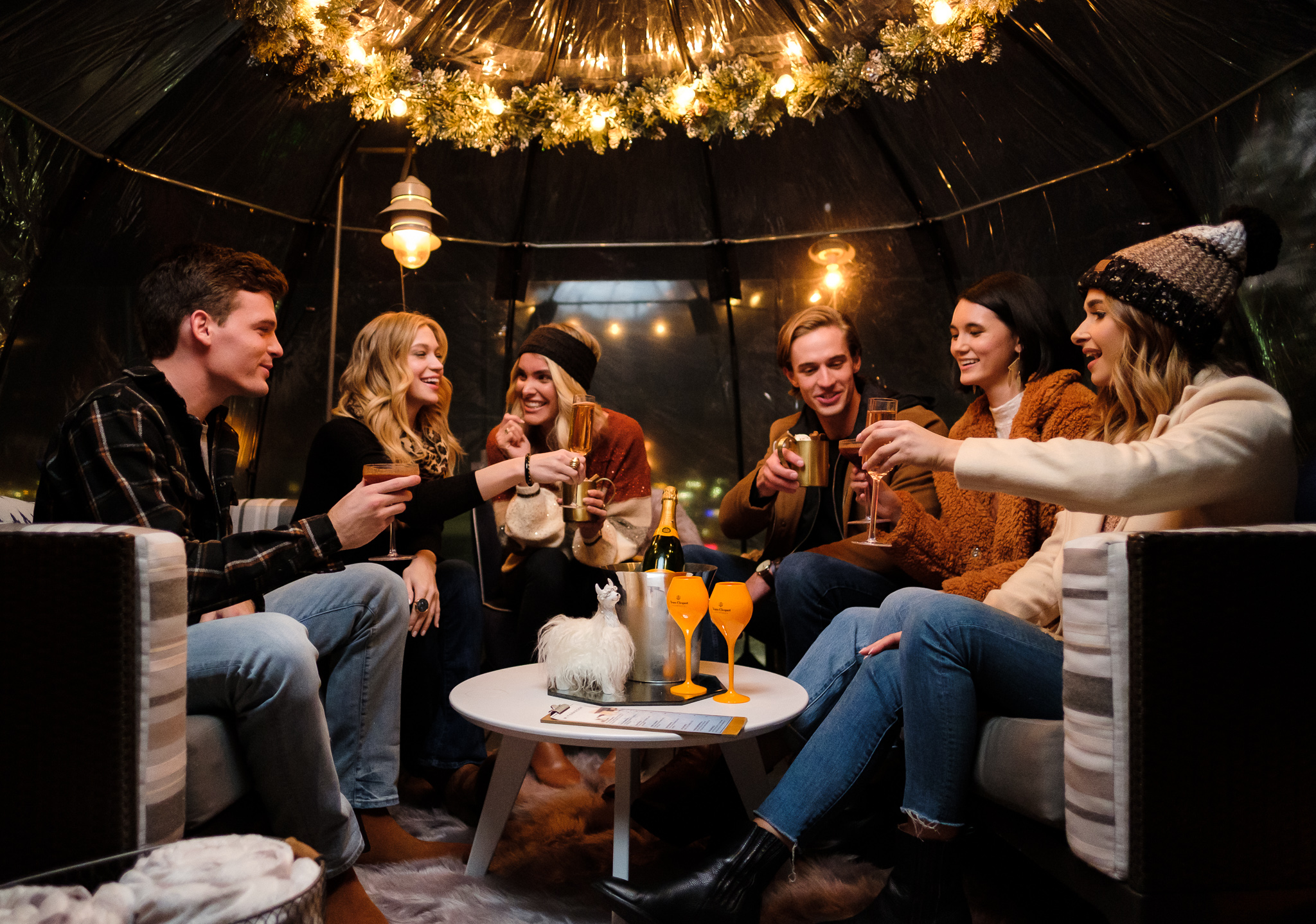 Group of friends sitting around a table