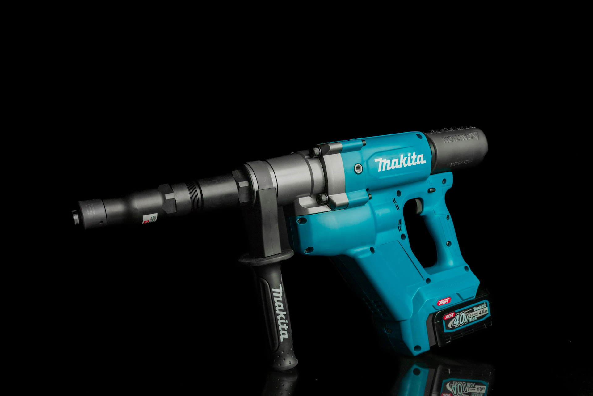 a blue Makita power tool