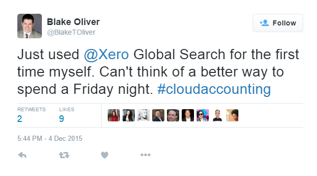 Blake Oliver tweet on Xero