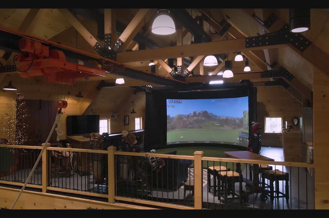 Premium indoor golf simulator room