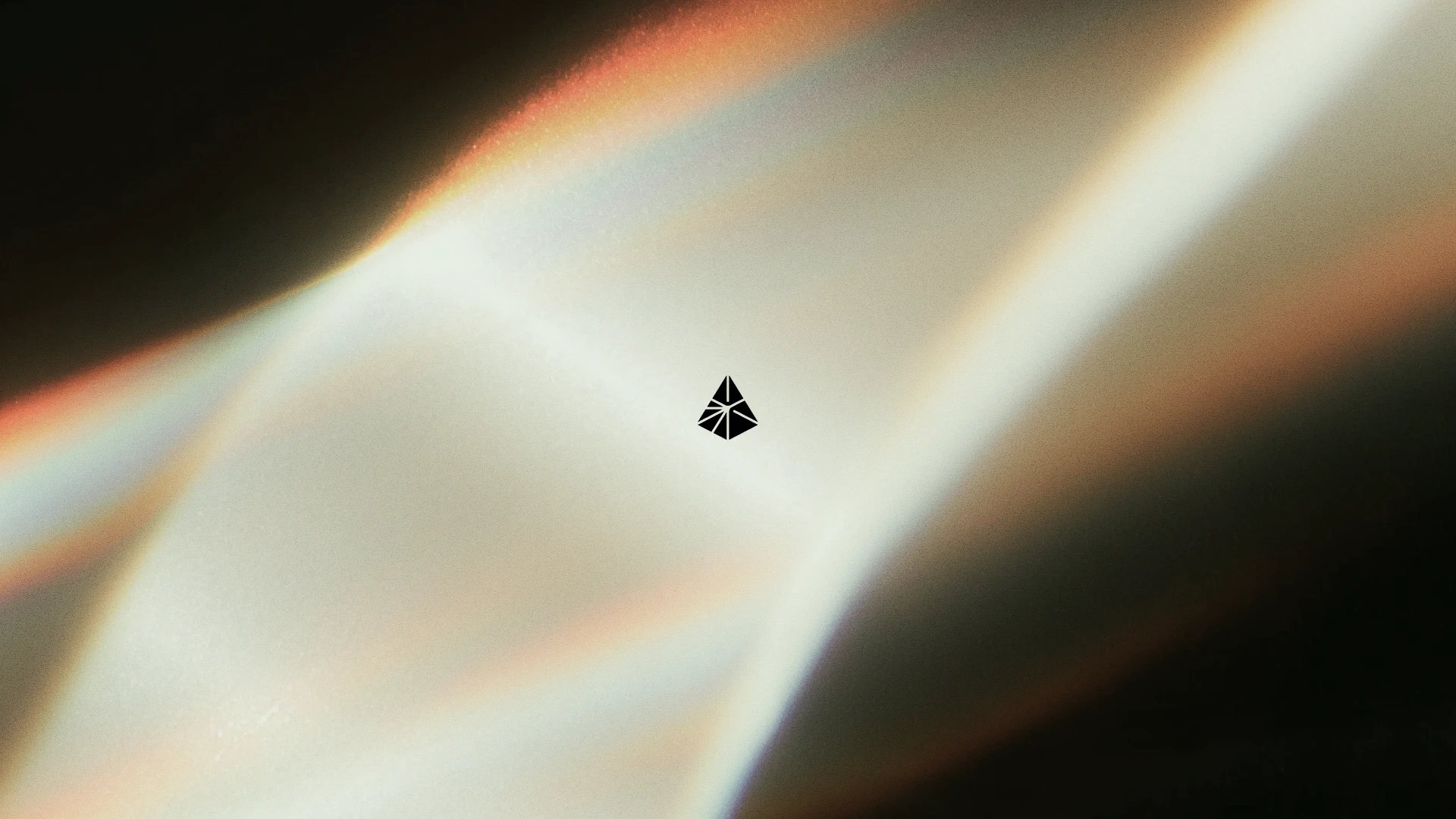 Adapt prism symbol centered over a soft beam of refracted light