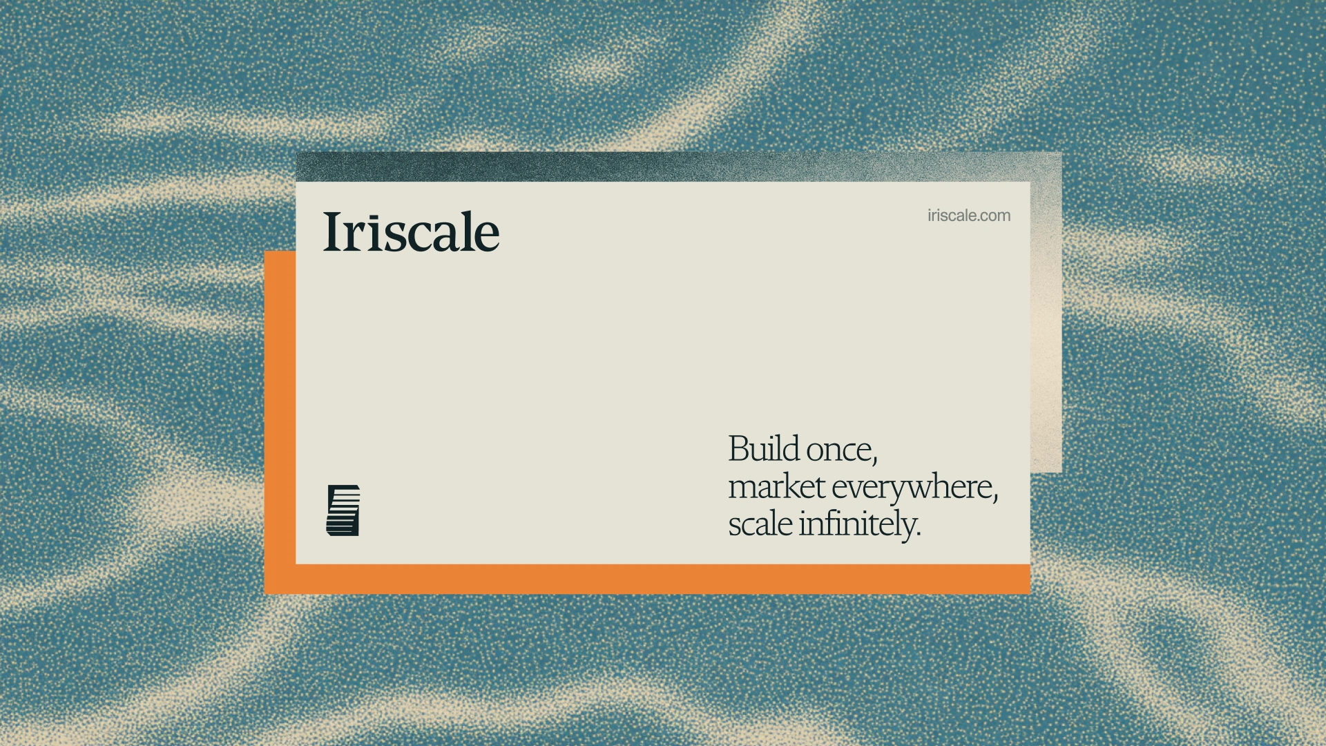Iriscale layered cream and orange stationery over rippling blue-green water