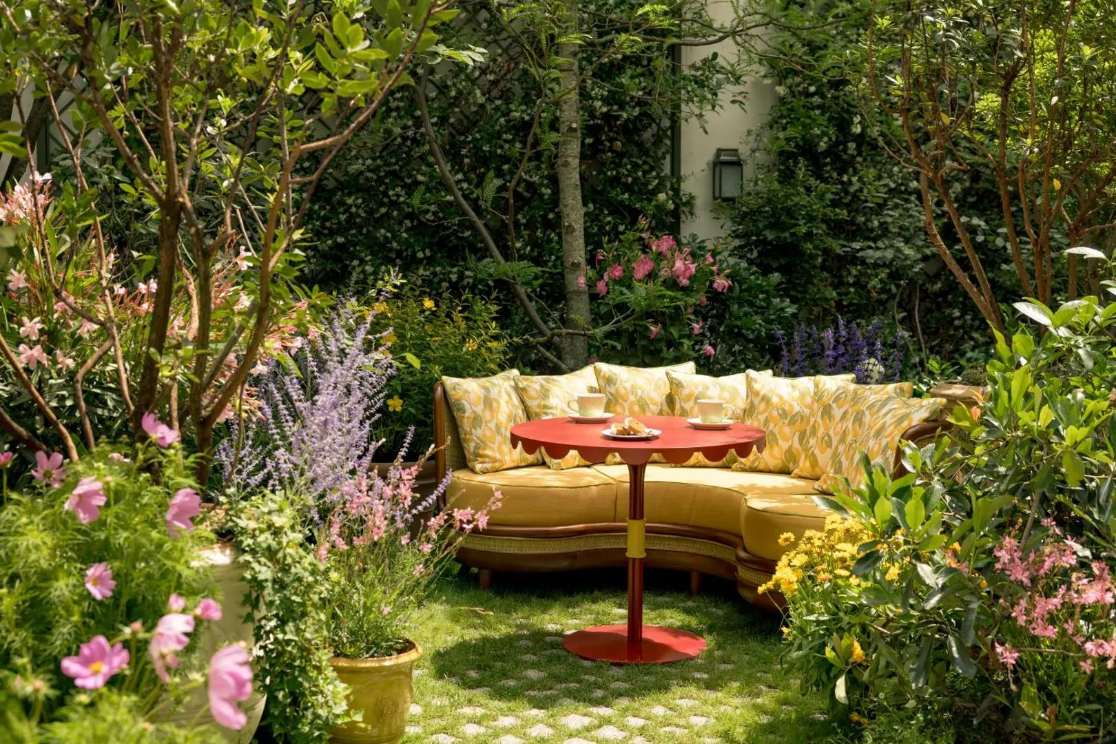 Garden at La Fantaisie, a boutique hotel in Paris