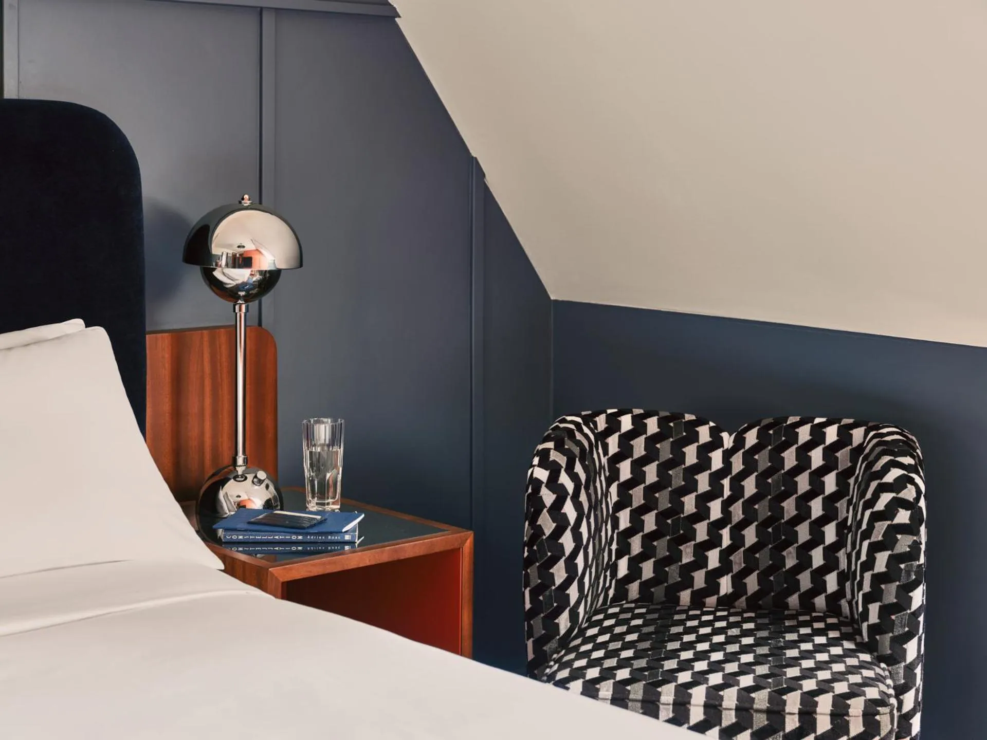 Bedroom at The Hoxton Lloyd Amsterdam, a design-led boutique hotel in the Eastern Docklands