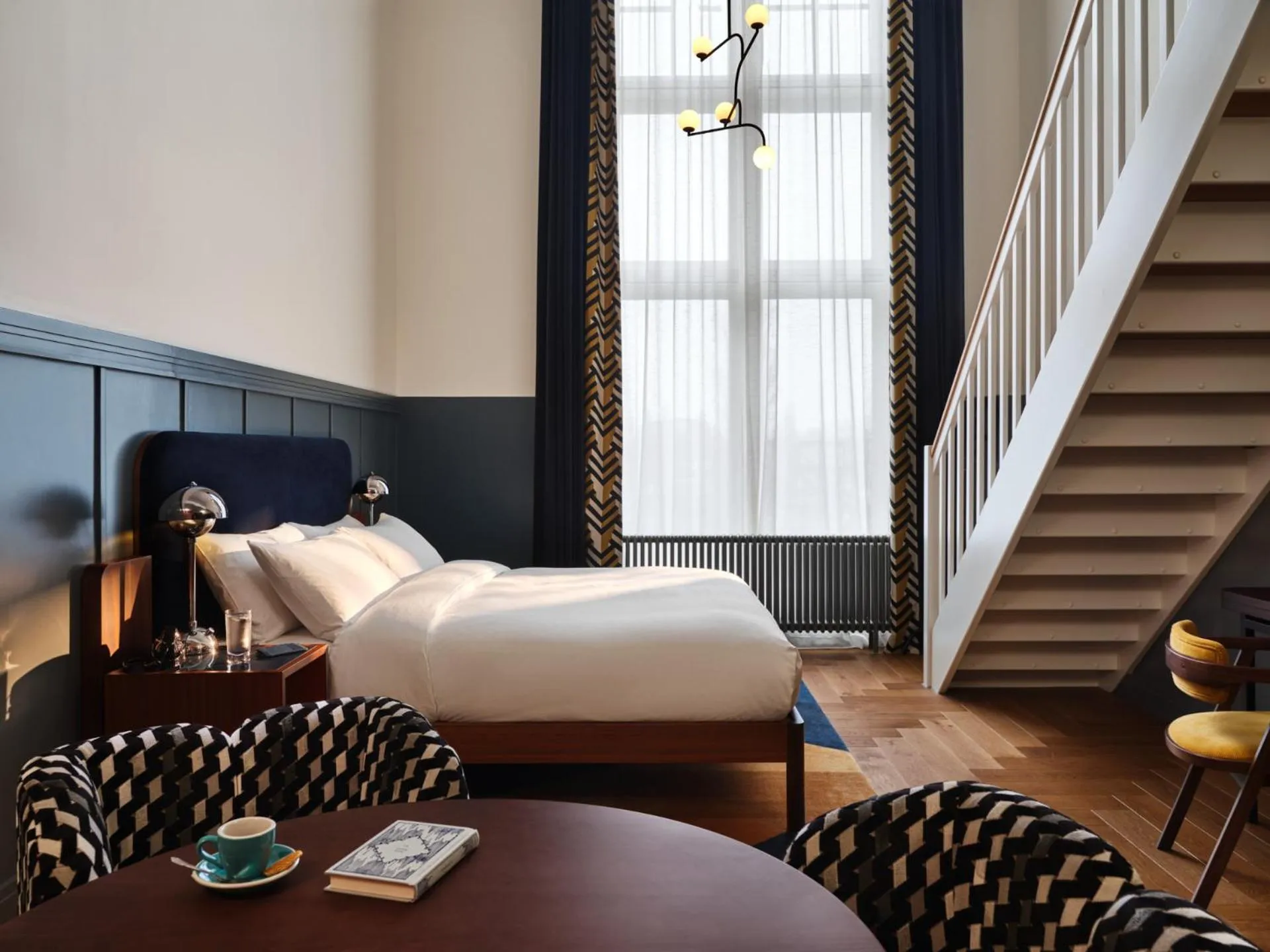 Bedroom at The Hoxton Lloyd Amsterdam, a design-led boutique hotel in the Eastern Docklands