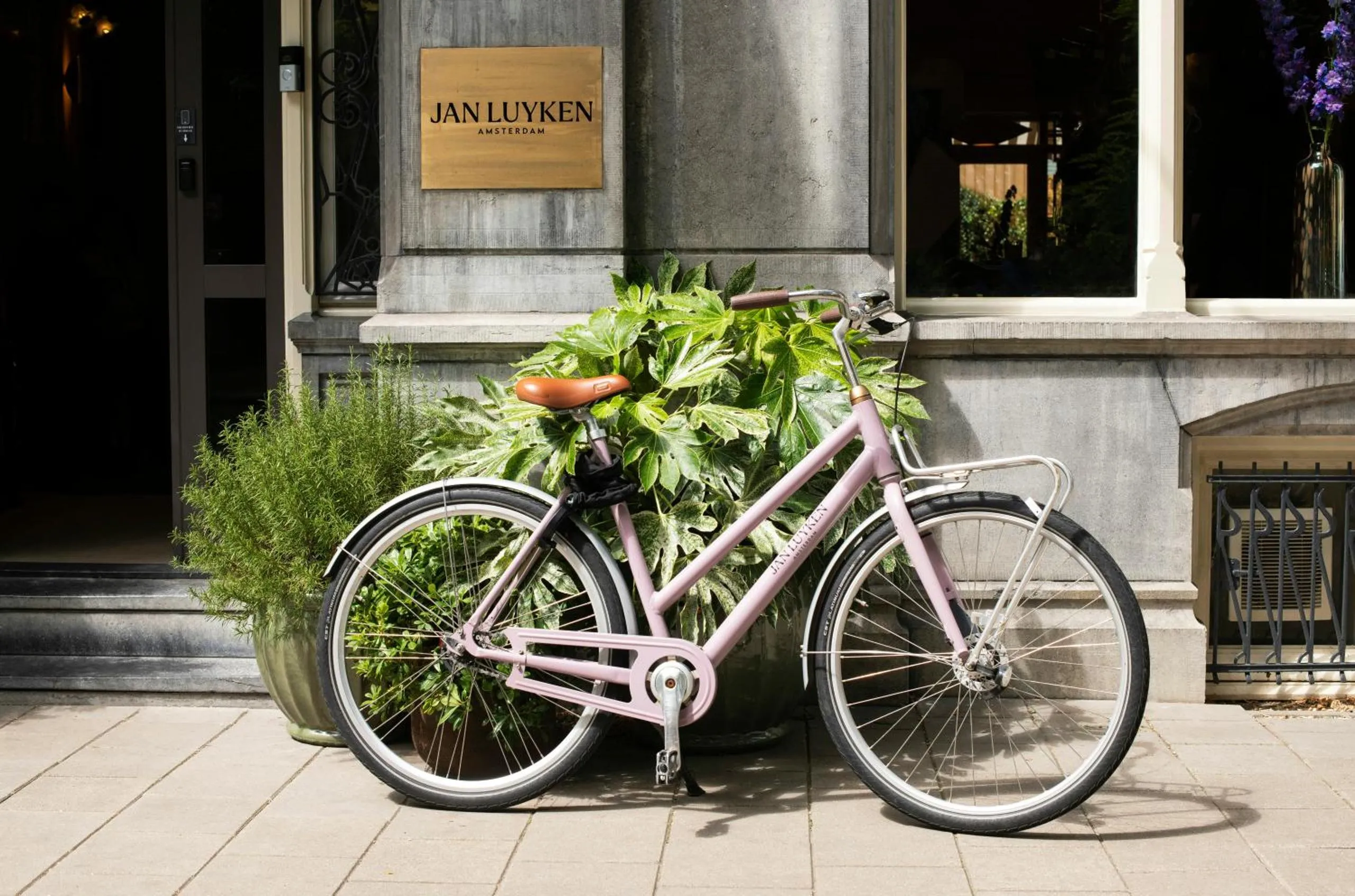 Entrance and Bike at Jan Luyken Amsterdam, a boutique hotel set in three 19th-century townhouses in the Museum Quarter