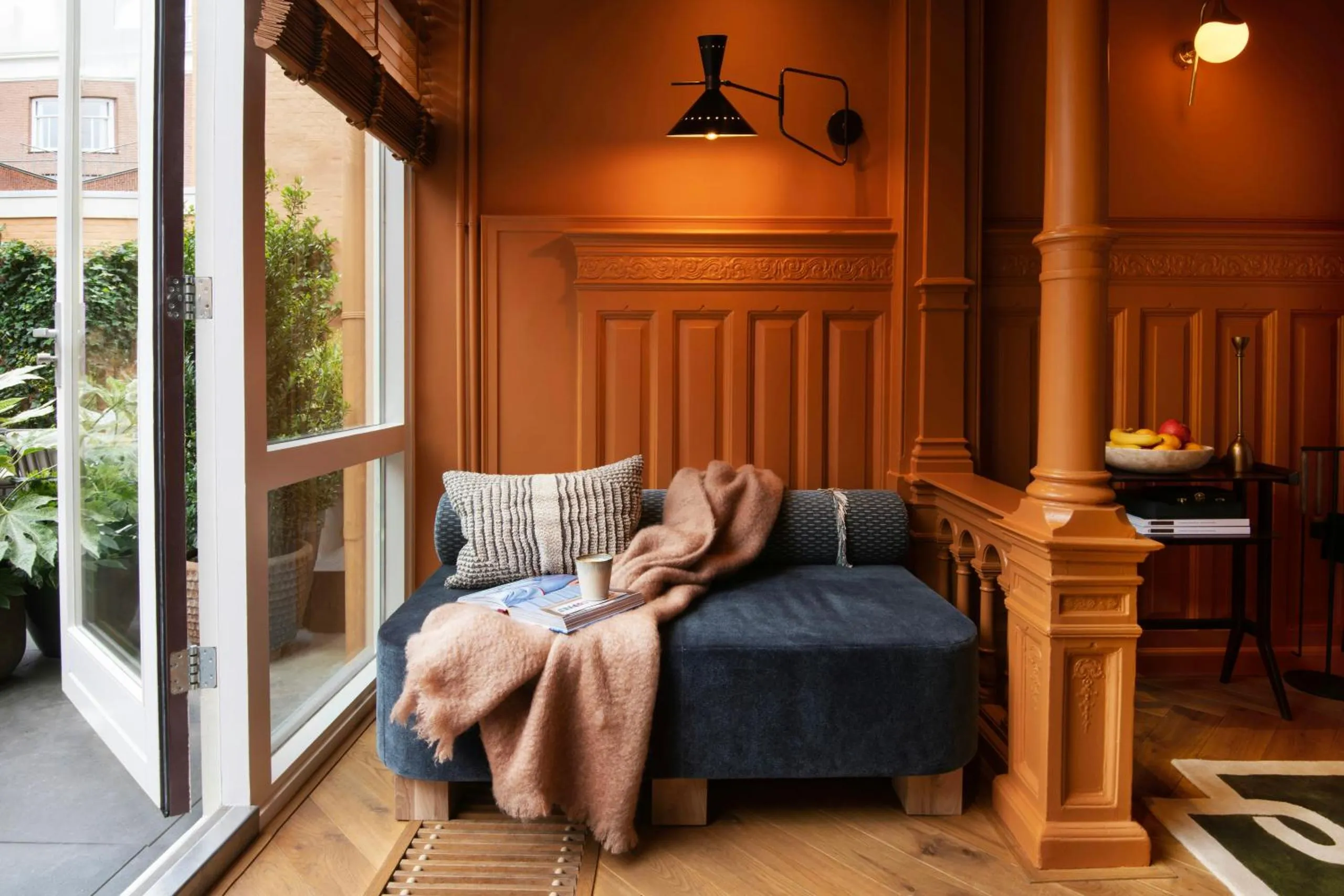 Lobby at Jan Luyken Amsterdam, a boutique hotel set in three 19th-century townhouses in the Museum Quarter