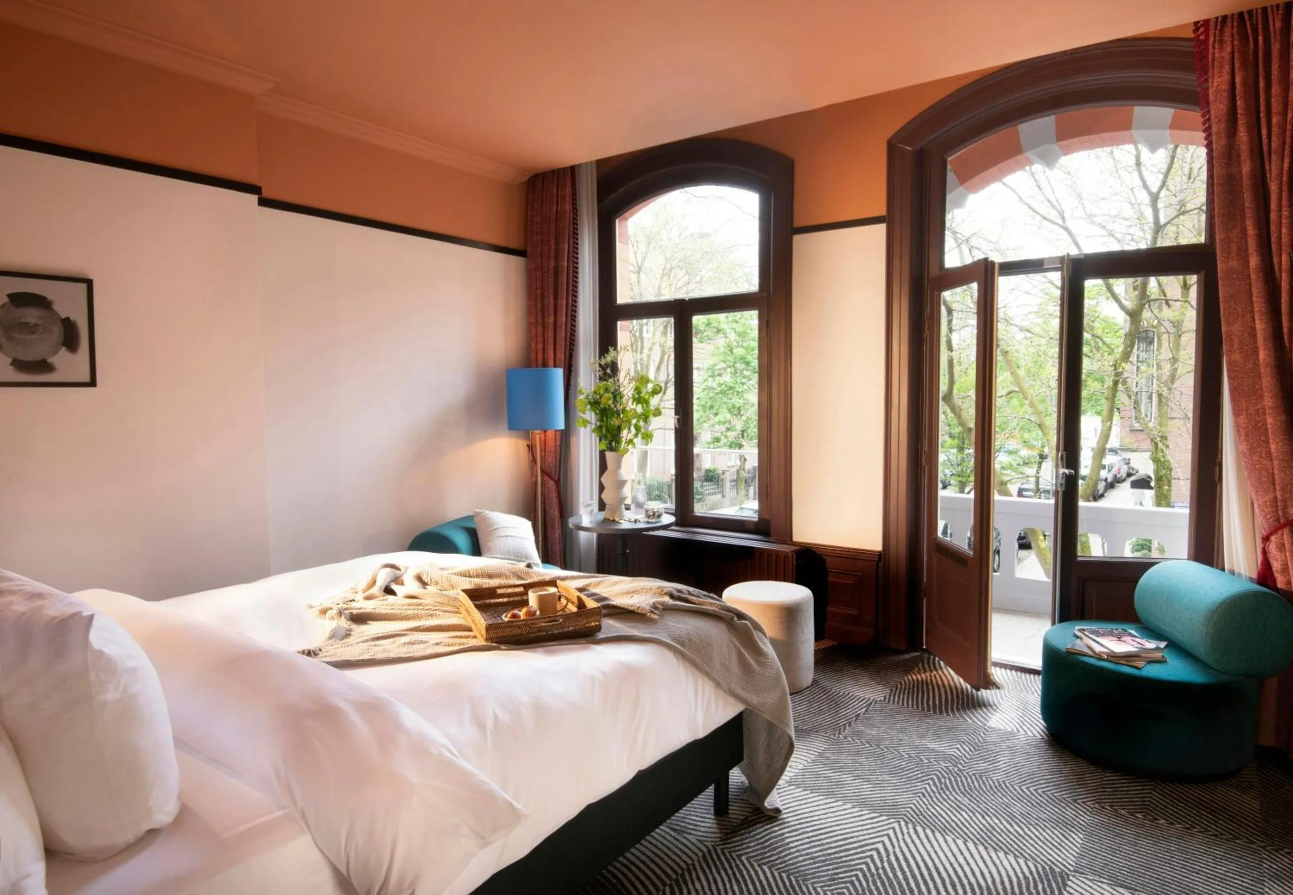 Bedrooom at Jan Luyken Amsterdam, a boutique hotel set in three 19th-century townhouses in the Museum Quarter
