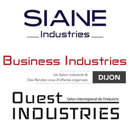 logos salons industriels Siane, Business Industries, Ouest Industries